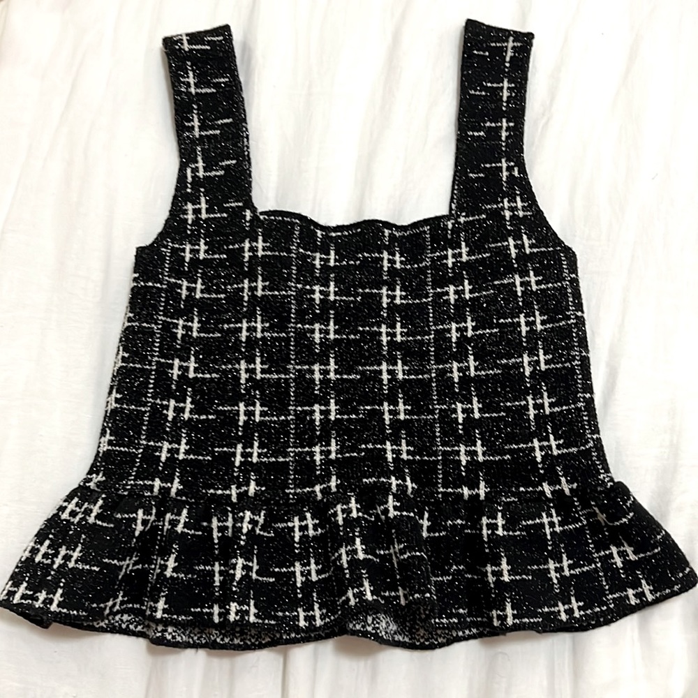 Zara Knit Peplum Crop Tank